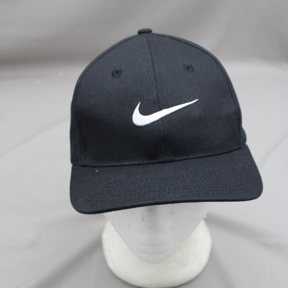 Vintage Hat - Nike White Swoosh Black Body - Adult Snapback - Picture 3 of 9